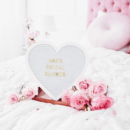 Letter board Heart with gold Letters 31x29cm