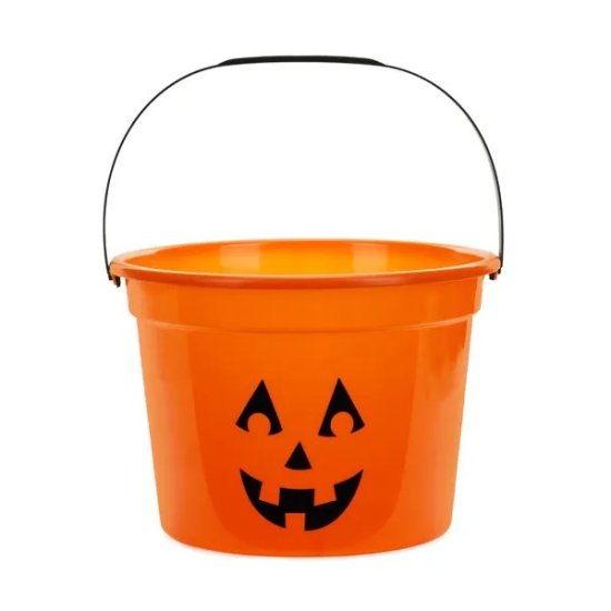 Pumpkin Plastic bucket, 20.5x15cm