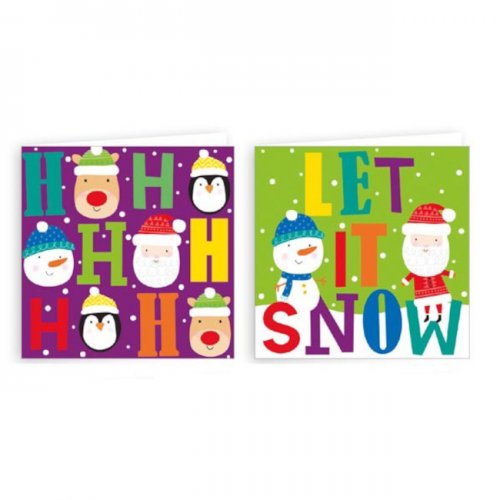 20 Christmas Cards 9X9cm with envelopes (2 designs)