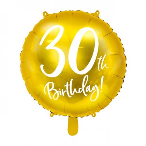 Foil Balloon 30th Birthday Gold 45cm