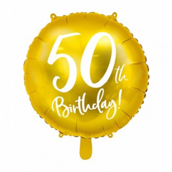 Foil Balloon 50th Birthday Gold 45cm