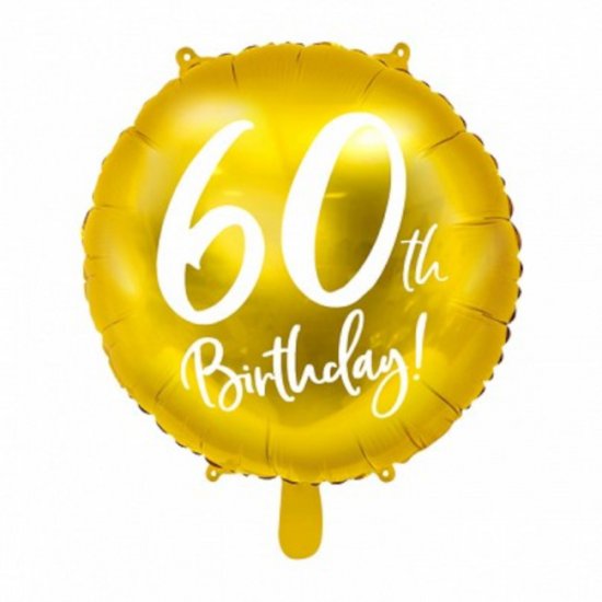 Foil Balloon 60th Birthday Gold 45cm