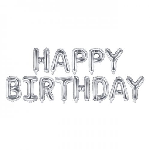 Foil Balloon Birthday Letter Banner Silver
