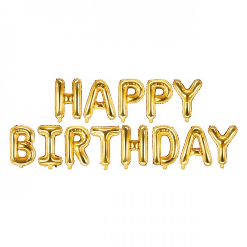 Foil Balloon Birthday Letter Banner Gold