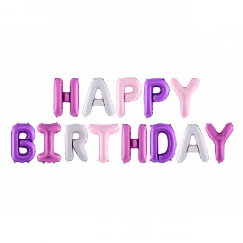 Foil Balloon Birthday Letter Banner Pink Mix