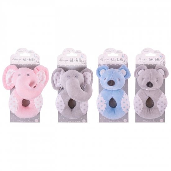 Plush Baby Handbell Rattle assorted (1pc)