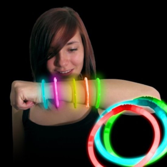 100 Glow In the dark Bracelets assorted colours