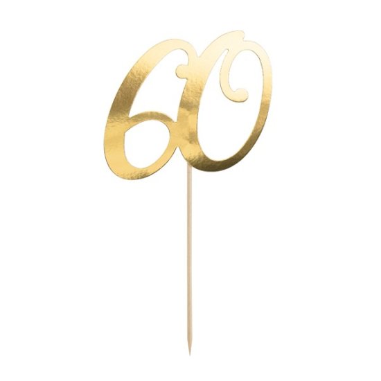 Cake topper \'\'60\'\' Gold 20.5cm