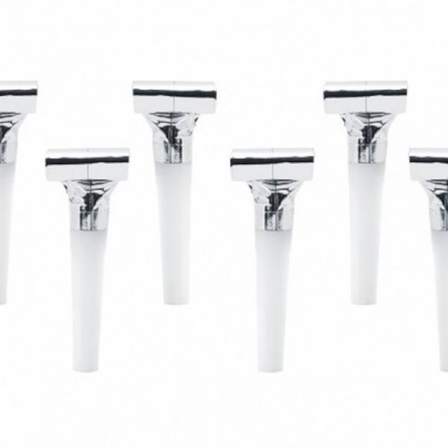 6 Party Blowers Silver
