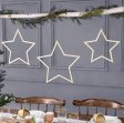3 Wooden Hanging decorations Stars