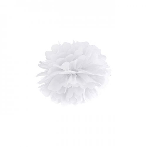 1 Decorative Puff Ball White 25cm 1 Decorative Puff Ball White 25cm