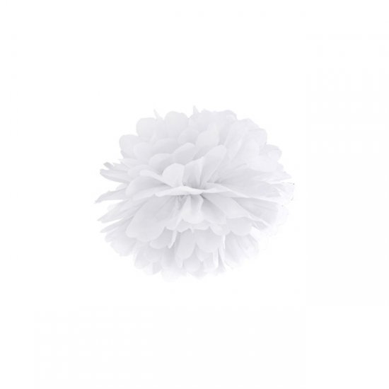 1 Decorative Puff Ball White 25cm
