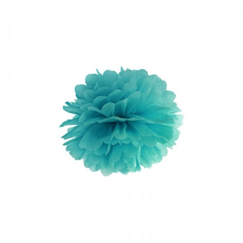 Teal Puff Ball Tissue Decoration - 16 in.