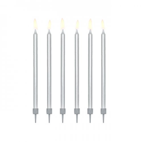 12 Candles metallic silver (size 12cm)
