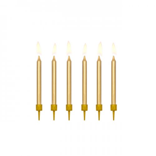 6 Candles Metallic Gold 6 cm 6 Candles Metallic Gold 6 cm