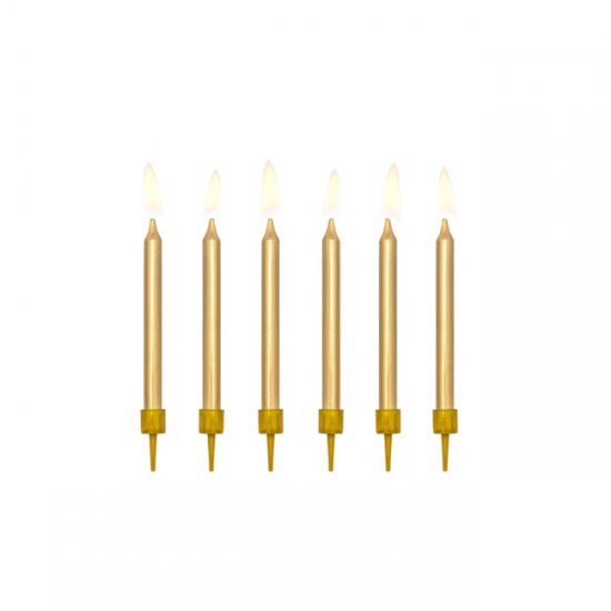 6 Candles Metallic Gold 6 cm