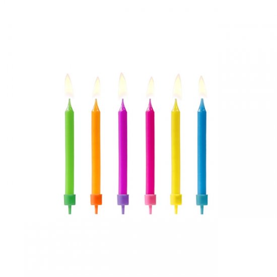 6 Candles Colourful Mix 6.5cm
