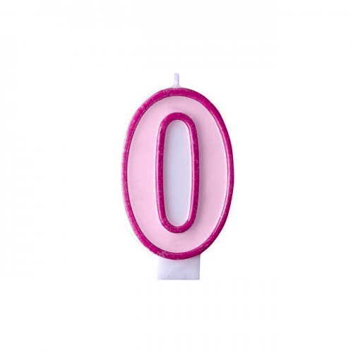 Numeral Candle 0 Pink Numeral Candle 0 Pink