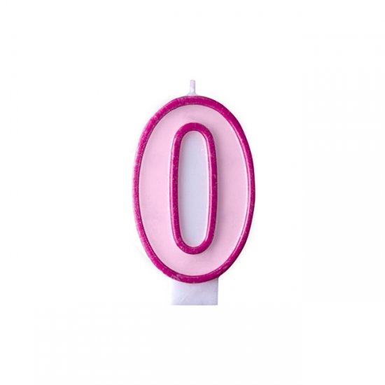 Numeral Candle 0 Pink