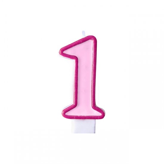 Numeral Candle 1 Pink