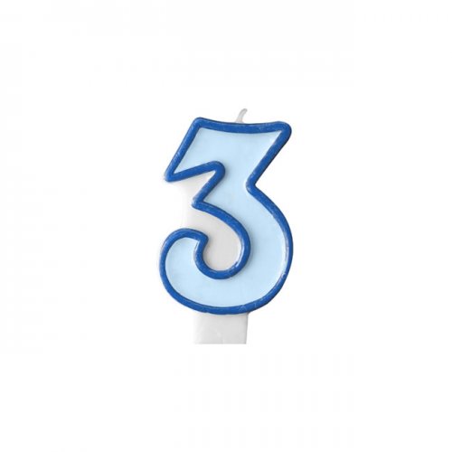 Numeral Candle 3 Blue Numeral Candle 3 Blue