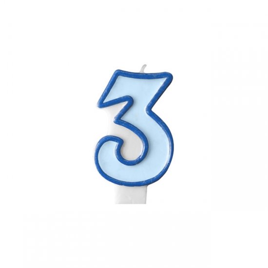 Numeral Candle 3 Blue