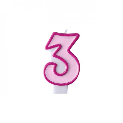 Numeral Candle 3 Pink Numeral Candle 3 Pink