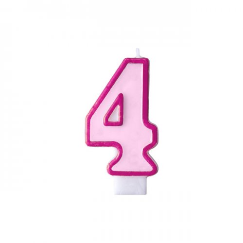 Numeral Candle 4 Pink Numeral Candle 4 Pink
