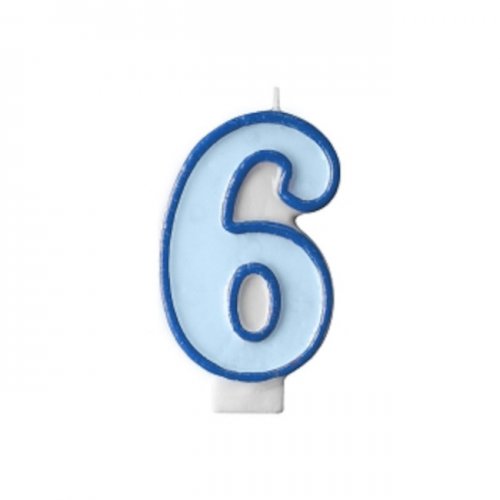 Numeral Candle 6 Blue Numeral Candle 6 Blue