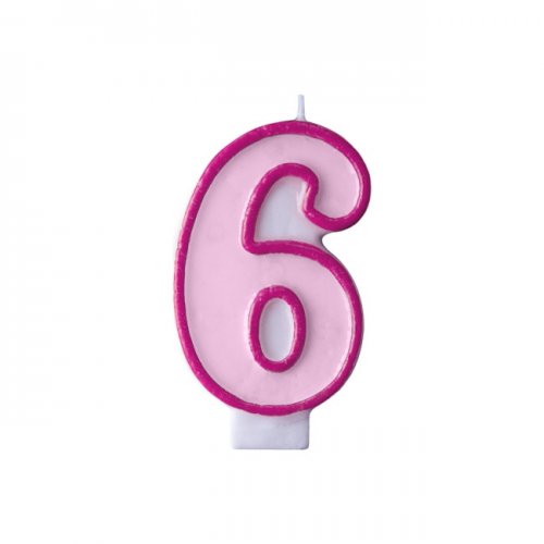 Numeral Candle 6 Pink Numeral Candle 6 Pink