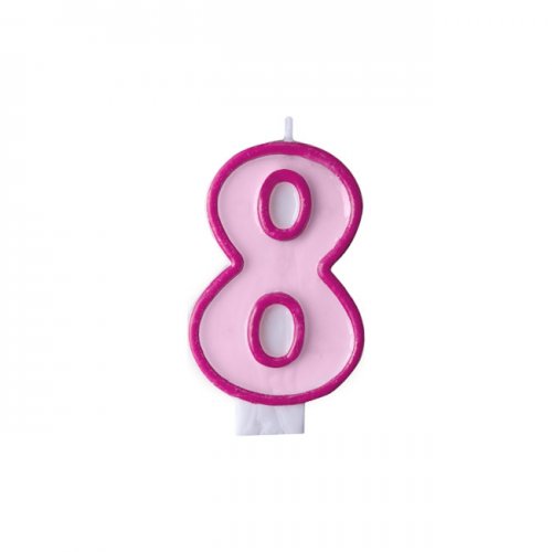Numeral Candle 8 Pink Numeral Candle 8 Pink