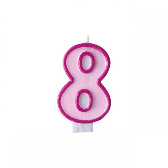 Numeral Candle 8 Pink