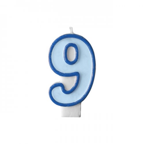 Numeral Candle 9 Blue Numeral Candle 9 Blue