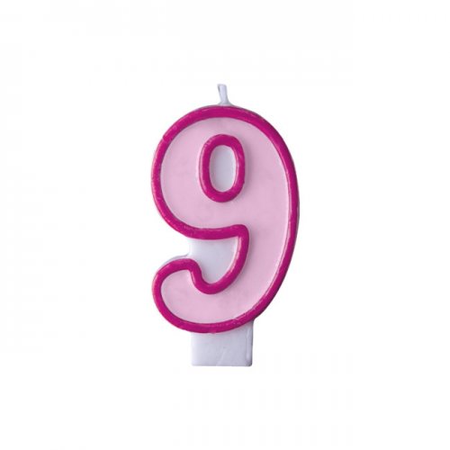 Numeral Candle 9 Pink Numeral Candle 9 Pink