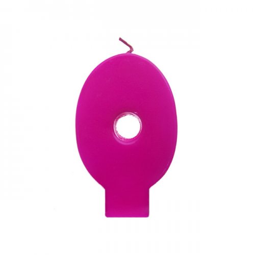 Numeral Candle 0 Fuchsia Numeral Candle 0 Fuchsia