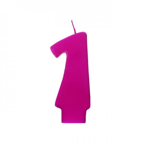 Numeral Candle 1 Fuchsia Numeral Candle 1 Fuchsia