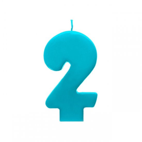 Numeral Candle 2 Tirquoise