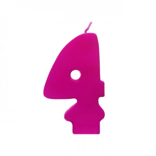 Numeral Candle 4 Fuchsia Numeral Candle 4 Fuchsia
