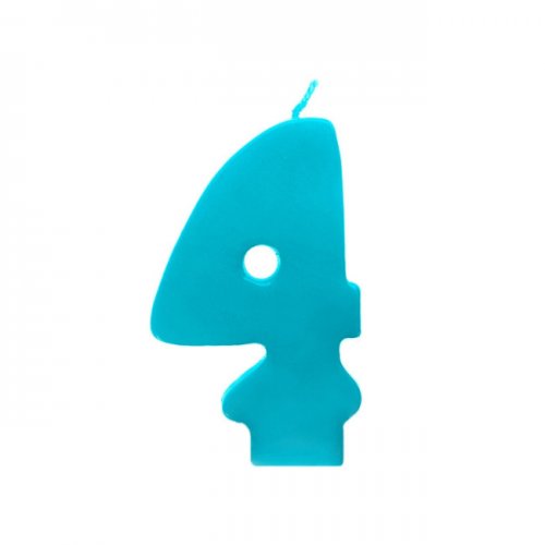 Numeral Candle 4 Tirquoise Numeral Candle 4 Tirquoise