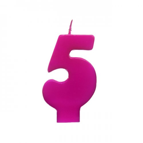 Numeral Candle 5 Fuchsia Numeral Candle 5 Fuchsia