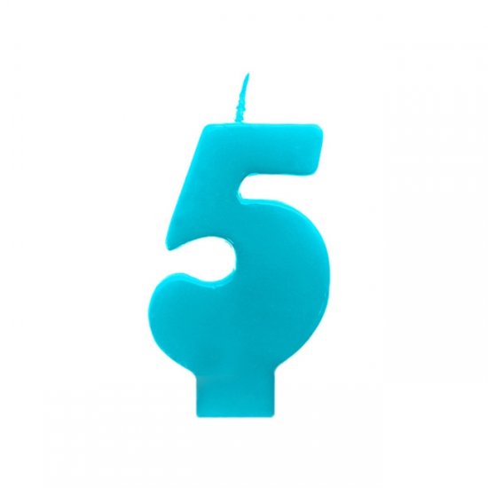Numeral Candle 5 Tirquoise