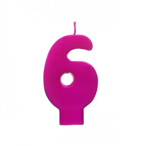 Numeral Candle 6 Fuchsia Numeral Candle 6 Fuchsia