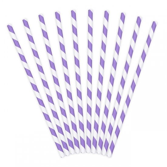 10 Paper Straws Purple