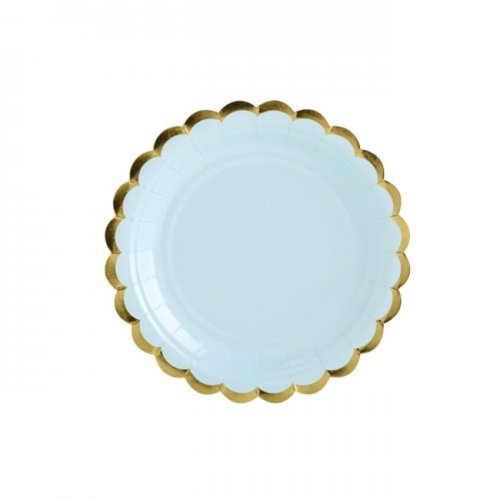 6 Paper Plates Light Blue 18cm 6 Paper Plates Light Blue 18cm