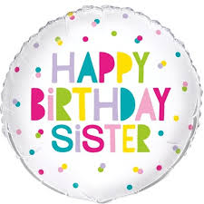 Foil Balloon Happy Birthday Sister 43cm