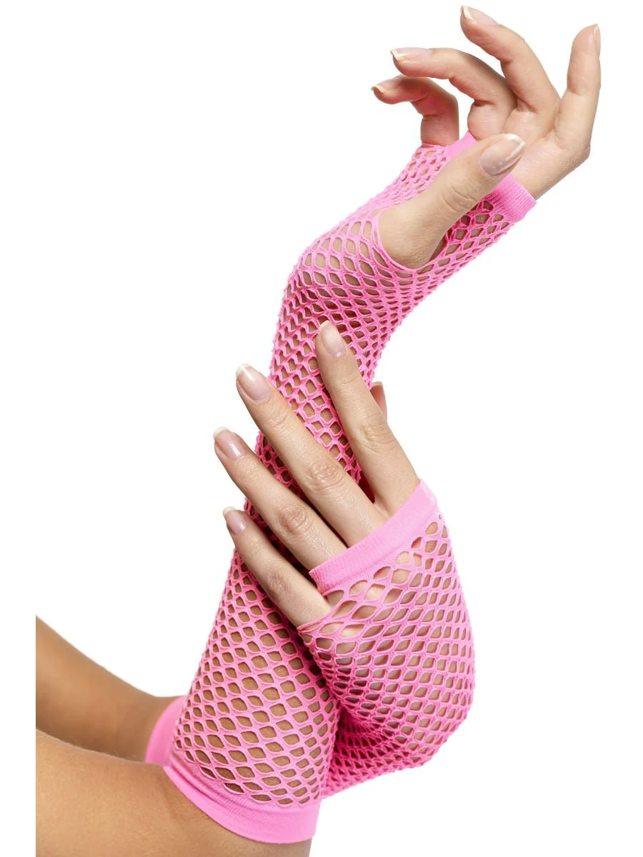 Fishnet Gloves, Pink