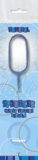 Blue Numeral 0 Sparkler