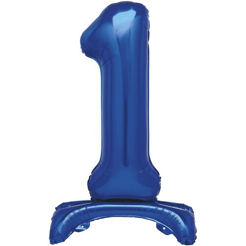 Standing foil balloon No1 76cm Blue