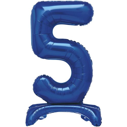 Standing foil balloon No5 76cm Blue