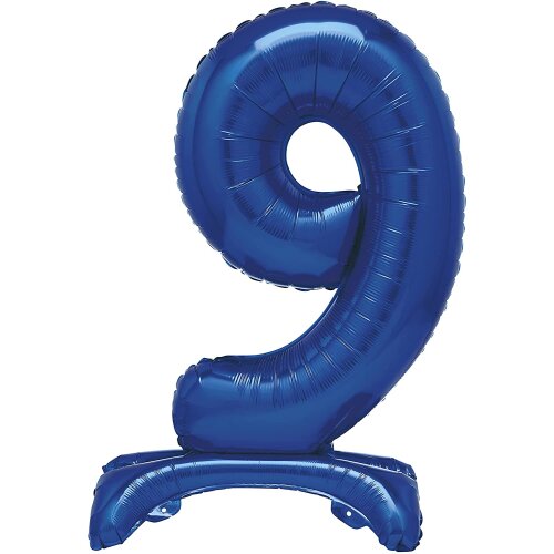 Standing foil balloon No9 76cm Blue